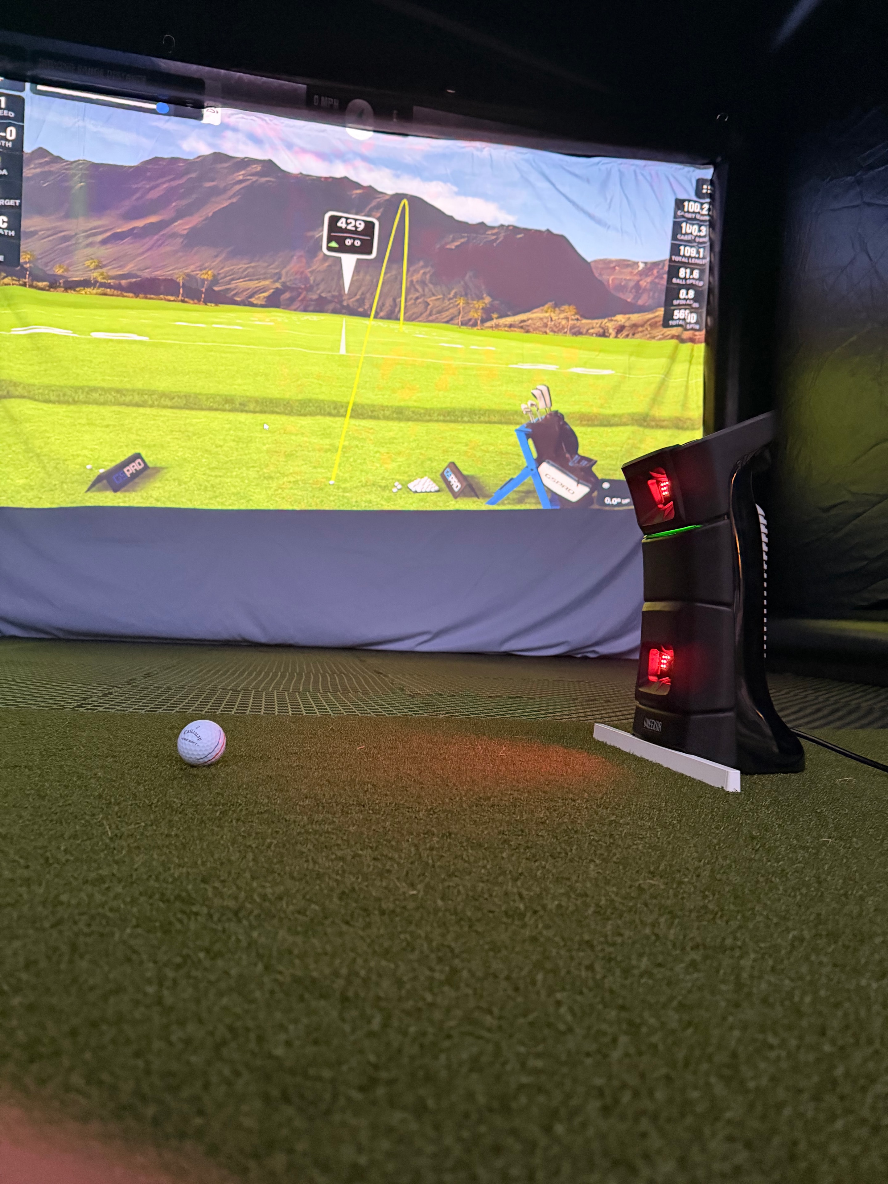 Guests enjoying the golf simulator